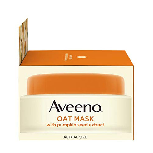 Aveeno Oat Face Mask with Soothing Pumpkin Seed Extract and Feverfew Extract, to Rebalance and Hydrate Skin, Paraben Free, Phthalate-Free, 1.7 oz