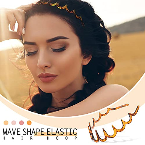3 Pieces Zig Zag Shark Tooth Headbands Comb Zigzag Plastic Hoop U Shaped Shark Tooth Hair Bands Black Zag Hairbands Wave Shape Plastic Hair Band for Women Girls Hair Accessory Styling