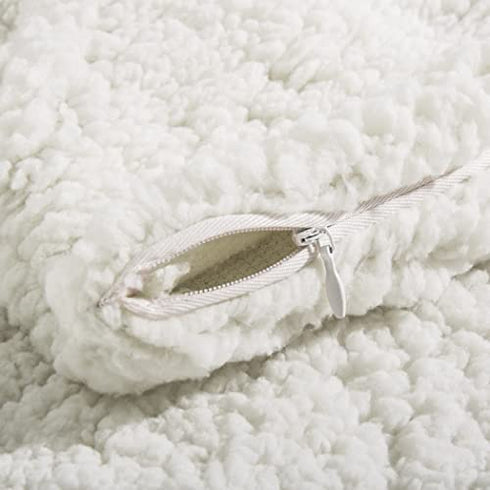 Reafort Ultra Soft Sherpa Body Pillow Cover/Case with Zipper Closure 21"x54" (21"x54" Body Pillow Cover, Cream)