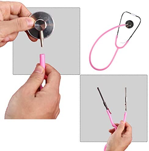 MorTime Dual Head Stethoscope, Real Working Stethoscope for Kids Cosplay, Educational Equipment, Pink (1 pc)