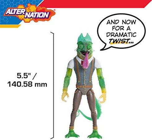 Alter Nation Sham Human Chameleon Alligator Hybrid Web Cartoon Dark Horse Comics Graphic Novel Action Figure with Thermal Color Changing Body & Mini Comic Book Great Gift for Kids 6 & Up