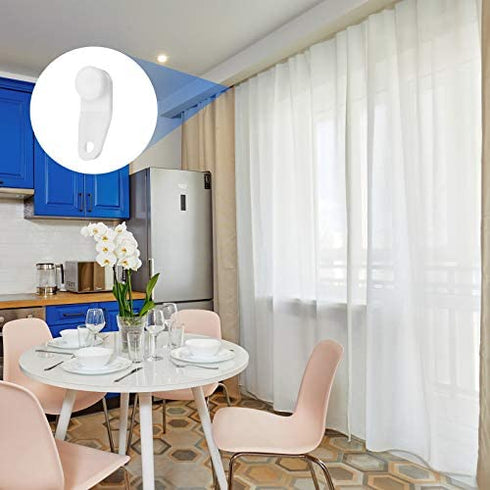 Traverse Rod Slides Curtain Replacement White Plastic Snap-in Traversing Slides Window Door Shower Curtain Accessories (100 Pieces)