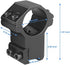 Modkin 1 Inch Dovetail Scope Rings, High Profile Scope Mount for 11mm Dovetail Rails -2 Pieces (One has Stop pin)
