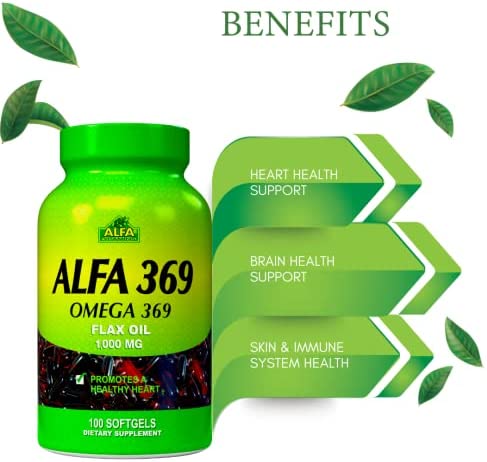 Alfa Vitamins Alfa 3-6-9 1000 Mg Nutrition Supplement, 100 Count