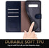 SUANPOT for Samsung Galaxy S10 6.1"(Non S10e,S10+) with RFID Blocking Leather Wallet case Credit Card Holder,Flip Folio Book Phone case Shockproof Cover Women Men for Samsung S10 case Wallet (Blue)