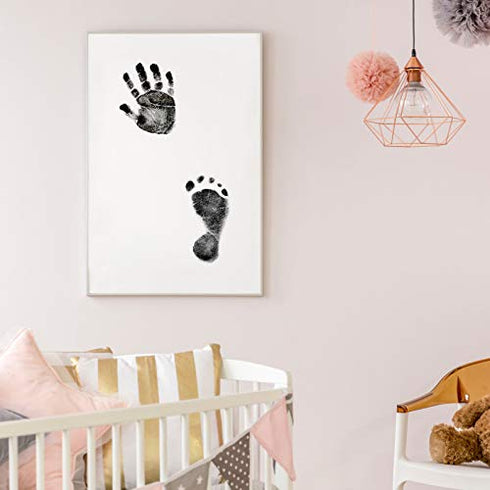 23 Piece Large and Medium Inkless Keepsake Ink Pad Kit Include 5 Clean Touch Ink Pads 10 Imprint Card and 8 Star Shaped Paper Clips Pet Paw Inkless Print Kit Great for Family Keepsake Newborn Registry