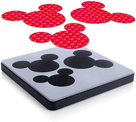 Sanch Ancha Fabric Cutter Die for Die-Cut Cutting Machines, 6" x 6" Mickey Black