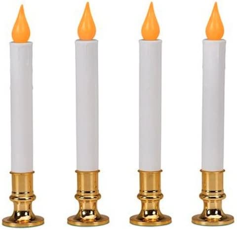 Sylvania NOMA/INLITEN-IMPORT V24329 4 Pack 9" Battery Operated Flickering LED Candle Orange