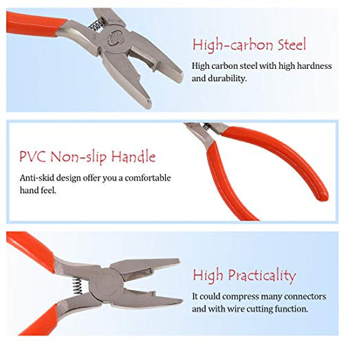 Hilitchi 200 Pcs Telephone Wire Connector Wire Butt Splice Connector UY/UY2/UR/UR2/UG Crimp Terminal Connectors Assortment Kit - with One Connector Crimping Pliers