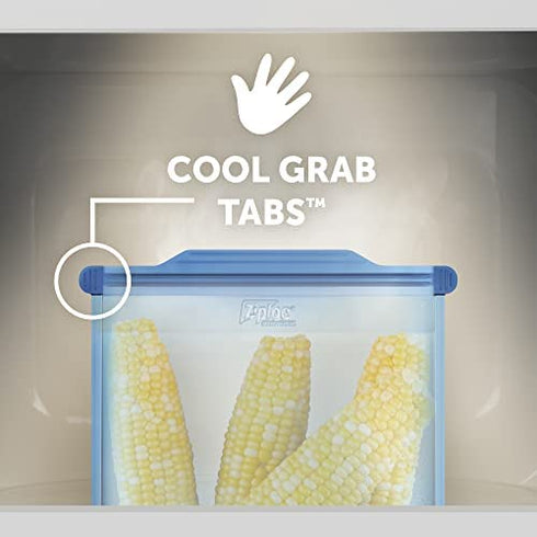 Ziploc Endurables Medium Pouch, 2 Cups, Reusable Silicone Bags and Food Storage Meal Prep Containers for Freezer, Oven, and Microwave, Dishwasher Safe, 2 Pack