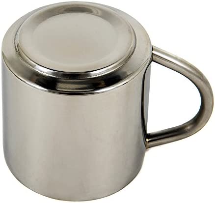 Silver Stainless Steel Double Wall Espresso Cups, XL, Set of 4