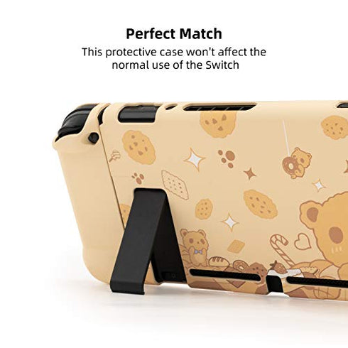 GeekShare Protective Case Slim Cover Case Compatible with Nintendo Switch and Joy Con - Shock-Absorption and Anti-Scratch -- mousse bear