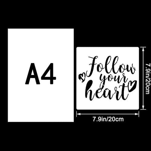 9 Pieces Word Stencils Inspirational Quote Stencils Resuable Plastic Motivational Templates for Word Art Works, Home Decor & DIY Projects