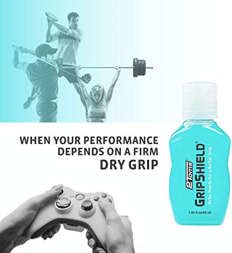 2Toms GripShield, Liquid Chalk Grip Enhancer for Sweaty Hands, Keeps Hands Dry, 1.5 Ounce, 2 Bottles