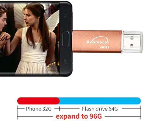 Avomoco 128GB USB Flash Drive for Android Phones,Tablets and PCs, Photo Memory Drive for Android Phone,for Samsung Galaxy S7/S6/S5/S4/S3/Note5/4/3/2,A7/A8/A9,C5/C7 etc.(for Micro Port&USB A Port)
