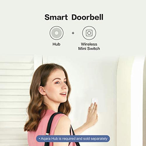 Aqara Wireless Mini Switch, Requires AQARA HUB, Zigbee Connection, Versatile 3-Way Control Button for Smart Home Devices, Compatible with Apple HomeKit, Works with IFTTT