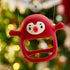 Smily Mia Penguin Buddy Never Drop Silicone Baby Teething Toy for 0-6month Infants, Baby Chew Toys for Sucking Needs, Hand Pacifier for Breast Feeding Babies, Car Seat Toy for New Born,Red