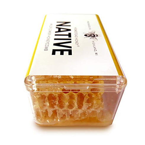 Native Honeycomb, 100% Pure and Raw Honey Comb Made in the USA with Real Wildflower Honey (7oz)