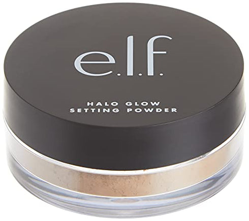 e.l.f., Halo Glow Setting Powder, Silky, Weightless, Blurring, Smooths, Minimizes Pores and Fine Lines, Creates Soft Focus Effect, Medium, Semi-Matte Finish, 0.24 Oz