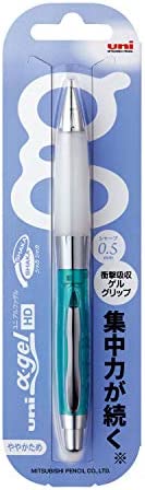 uni Alpha-Gel Shaker Mechanical Pencil with Slightly Firm Grip 0.5mm, Chrome Green (M5618GG1PC.6)