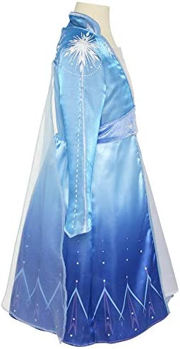 Disney Frozen 2 Elsa Dress Travel Adventure Costume Dress For Girls - Fits Sizes 4-6X, For Ages 3+