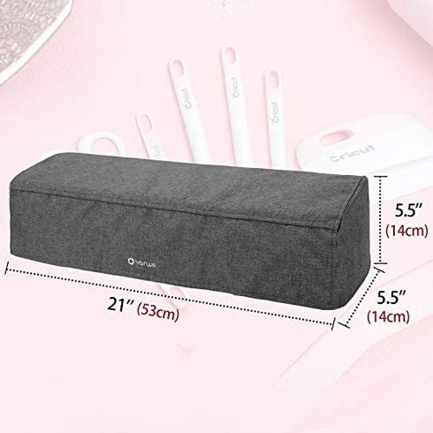 Yarwo Dust Cover with Back Pockets Compatible with Cricut Explore Air (Air 2), Cricut Maker, Maker 3, Heavy-Duty Nylon Cover Storage, Gray
