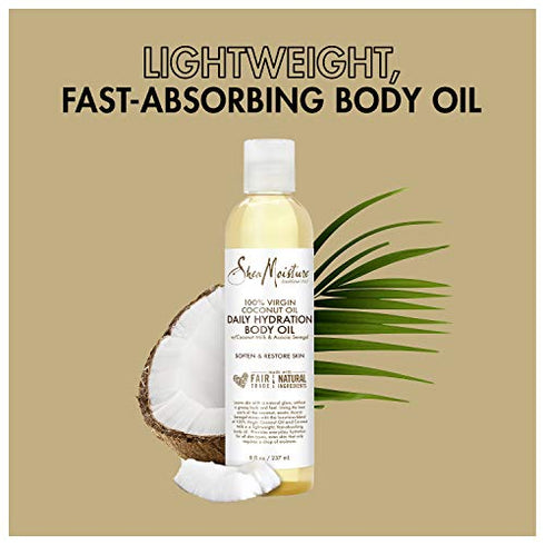 Sheamoisture Daily Hydration Body Oil for Dry Skin Virgin Coconut Oil Paraben Free 8 oz