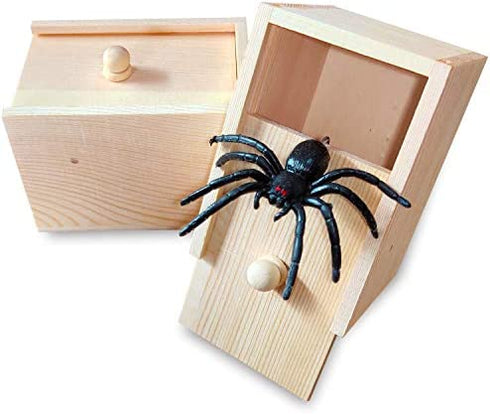 GIIOASA Rubber Spider Prank Surprise Box?Handcrafted Wooden Surprise Box, Fun Practical Surprise Joke Boxes,SpiderBox-Single