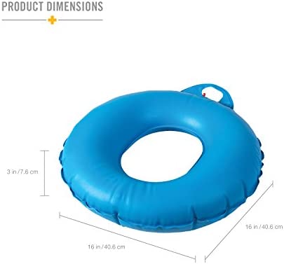 DMI Inflatable Ring Donut Seat Cushion Pillow FOR Hemorrhoid, Pregnancy, and Tailbone Pain, 16 Inches, Blue
