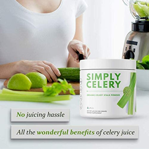 LaPura Organic Celery Powder Detox Cleanse - Fresh Celery Juice Powder to Support Gut Health & Naturally Detox - Cleanse & Detoxify, Antioxidant Just Celery Organic 30 Servings, 4.4 Ounce (Pack of 1)