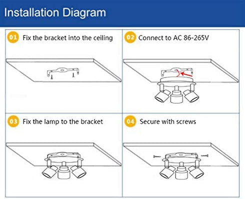 DLLT Modern 3-Light Multi-Directional Ceiling Fixture, Adjustable Round Track Lighting Kits, GU10 LED Bulb Flush Mount Ceiling Spot Light for Kitchen Hallway Bedroom, Warm White, Polished Chrome
