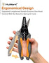 MulWark 8" Heavy Duty Multi-Purpose Electrical Wire Stripping Tool (22 AWG - 8 AWG) Strippers, Snips, Crimpers & Pliers Insulated with Cutter, Best Tool For Professional Electrician - Upgraded