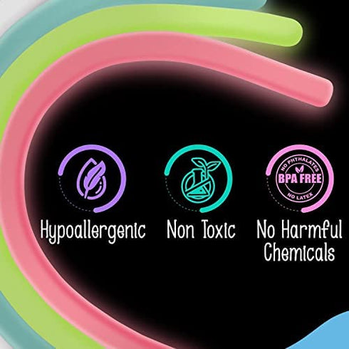 IMPRESA 5-Pack Glow in The Dark Original Monkey Noodle Stretchy String Fidget / Sensory Toys (BPA/Phthalate/Latex-Free) - Stretches from 10 Inches to 8 Feet!