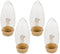 Celestial Lights Set of 4 Battery Operated Replacement Window Candle Bulbs with Dual Intensity LED (Soft Flicker Two LED 4XAA)