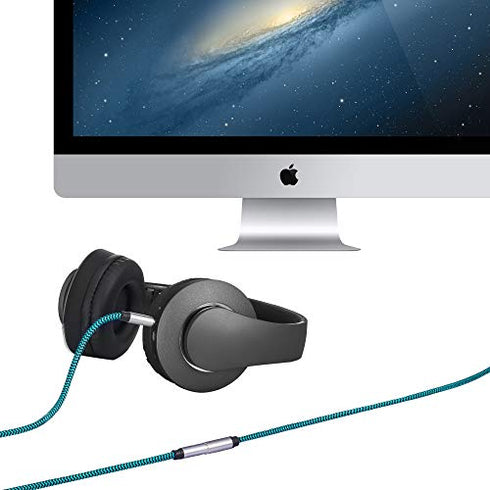Aux Cable 30 ft Hftywy 3.5mm Male to Male Stereo Aux Cord 3.5mm Auxiliary Audio Cable Braided 1/8 Shielded AUX Headphone Cable Extension Compatible Car/Home Stereos,Speaker,iPhone iPod iPad,Headphones