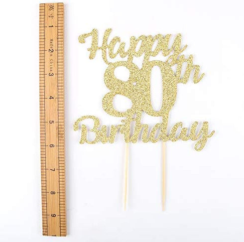 LVEUD 80th Birthday Cake Topper for Happy Birthday, 80 Golden Flash 80th Cake Topper?Happy Birthday Cake Topper Cake Ornament (80th)