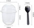 12oz Disposable Plastic Cups with Dome Lids (No Hole),50 pack Dessert Cups for Plastic Fruit, Ice Cream Cake and Mini Snack Bowls¦