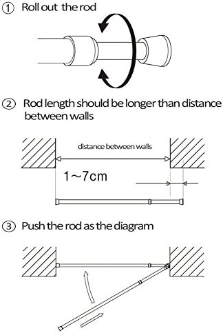 5 Pack Small Spring Tension Rods Extendable Length 11.8 to 19.6 Inches(30-50cm)