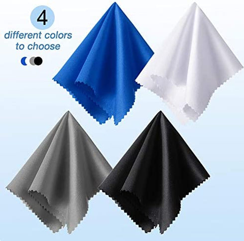 12 Pieces Extra Large Microfiber Cleaning Cloths 12 x 12 inch Oversized Lens Cleaning Cloths for Cleaning All Electronic Device Screens Eyeglasses Delicate Surfaces (Black, White, Gray, Royal Blue)