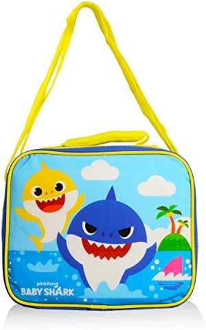Baby Shark Mini Backpack 3 Pc Bundle with Lunch Bag for Kids with Stickers (Baby Shark School Supplies)