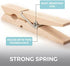 Home Genie Large Wooden Clothespins, 2.9", 50 Pack Natural Birchwood, Rust and Moisture Resistant Clothes Pegs, Durable Wood Clothing Pins, Strong Grip, Laundry Clothesline, Bag Clips, Crafts, Photos