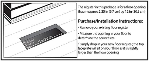 Decor Grates PL212-WH 2-Inch by 12-Inch Plastic Floor Register, White