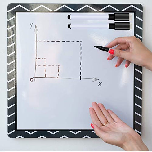 Boao Magnetic Dry Erase Markers Whiteboard Erase Marker with Erasers Cap for School and Office, Black (24 Pieces)