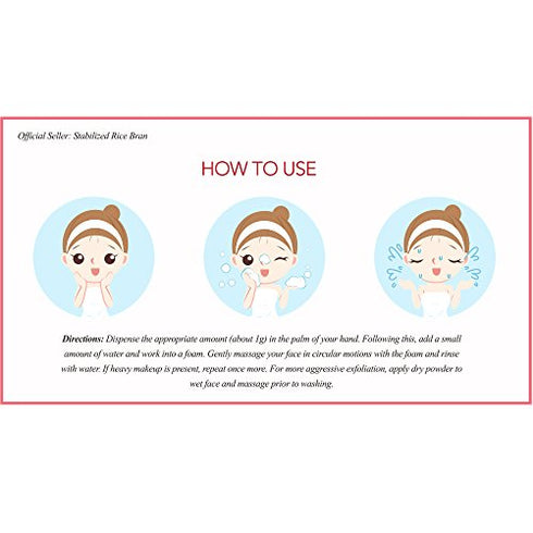 Korean Beauty (SRB) Rice Bran Enzyme Powder Face Wash and Scrub, Cleanses, Exfoliates, Brightens - 70 grams