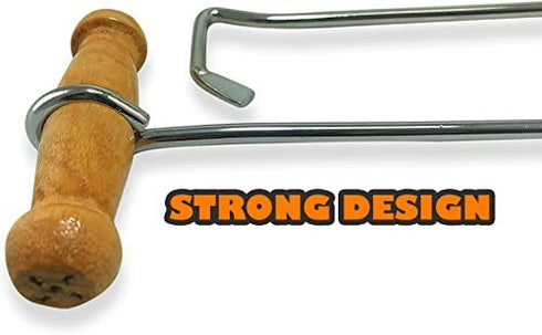 Boot Hooks Boot Puller for Cowboy Boots, Wood Handles (2 hooks)