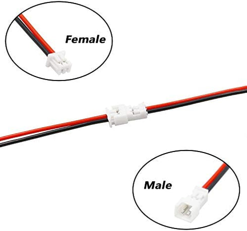 mxuteuk 30 Pairs 26 AWG 2 Pin Mini Micro JST 1.25mm Connector Plug Cable Wire Male Female with 100mm Cable JST -1.25mm