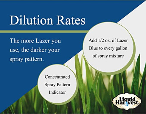 Liquid Harvest Lazer Blue Concentrated Spray Pattern Indicator 8 Ounces Perfect Weed Spray Dye, Herbicide Dye, Fertilizer Marking Dye, Turf Mark and Blue Herbicide Marker