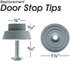 Replacement Rubber Tip for Kickdown / Drop Down Door Stop Holder, Grey, 5 Pack