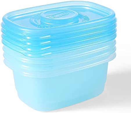 Gladware Freezerware Food Storage Containers | Small Food Storage Containers, Small Containers in Rectangle Shape Hold up to 24 Ounces of Food, 4 Count Set
