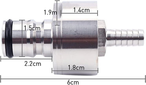 FERRODAY Stainless Steel Carbonation Cap Counter Pressure Bottle Filling 5/16 Barb CO2 Coupling to Carbonate Soda Beer Water Stainless Steel PET Bottle Filling Carbonation Cap & O-ring + Flat Gasket